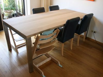 Eiken tafel licht white wash