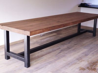 industrieel eiken tafel