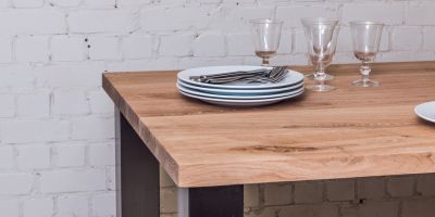 Eiken tafel recht
