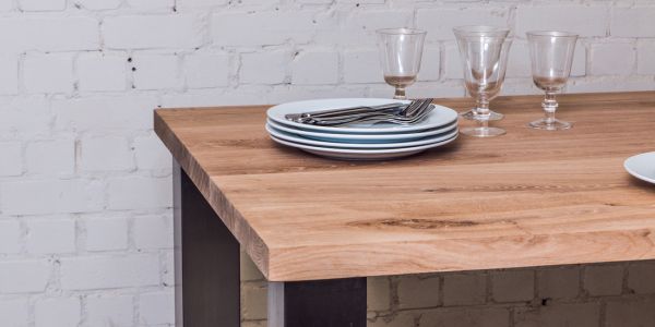 Eiken tafel recht