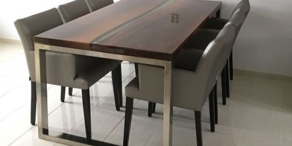 Moderne epoxy eettafel
