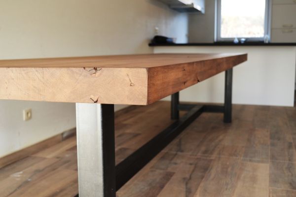 Eiken massief opgedikt tafelblad